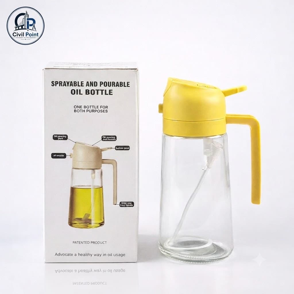 Sprayable & Pourable Oil Bottle – Adjustable Intelligent Oil Control (Glass Body)